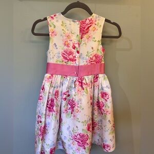 Floral Pink and White Kids Dress